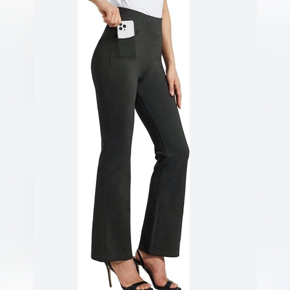 NWOT Willit  Gray Pull-On Yoga Dressy   Straight Work Slacks Stretch - Picture 1 of 12